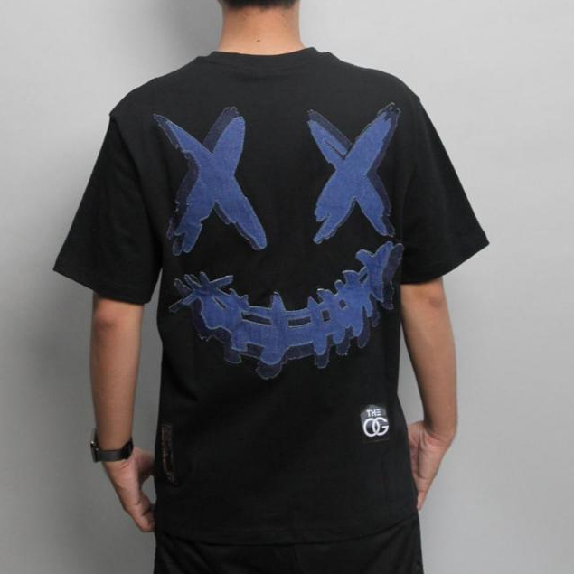 RIC Ricky Is Clown Double-layer Denim Joker Smiley T-shirt RickyisClown Authentic