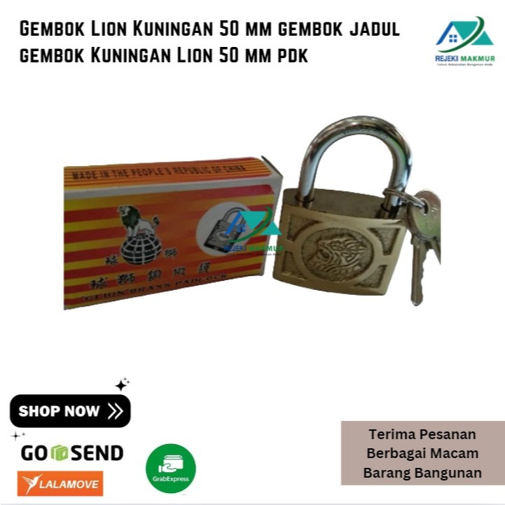 Gembok Lion Kuningan 50 mm gembok jadul gembok Kuningan Lion 50 mm pdk