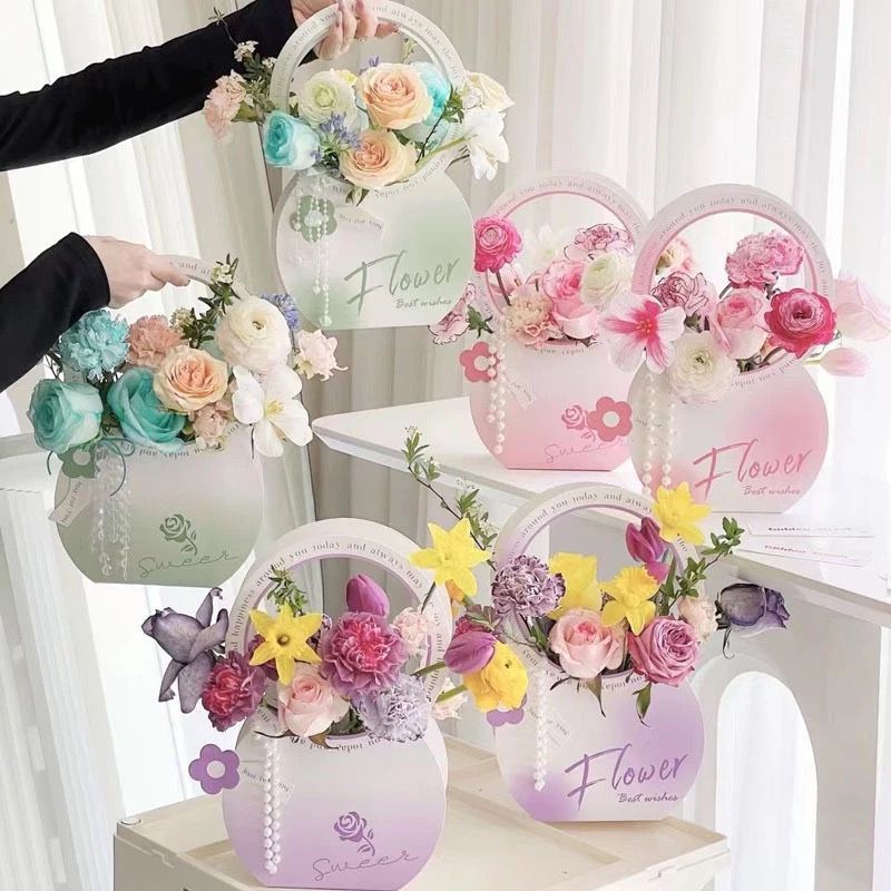

Flower Packing Paper Bag Vas Bloom Box Bouquet Handbag Gift Tas Bunga Kertas