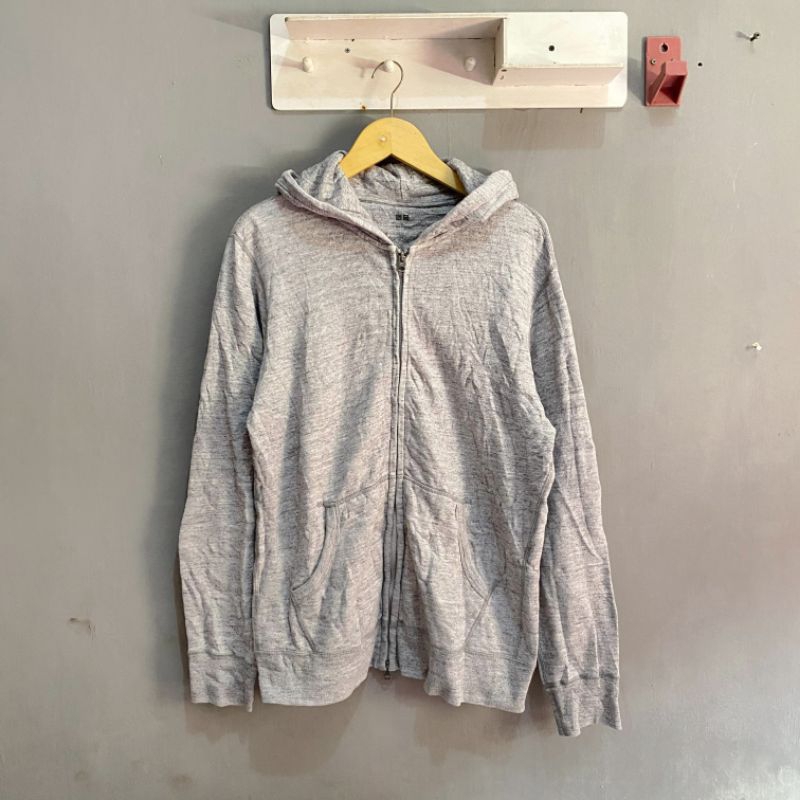 Zip Hoodie UNIQLO abu / zh UNIQLO abu