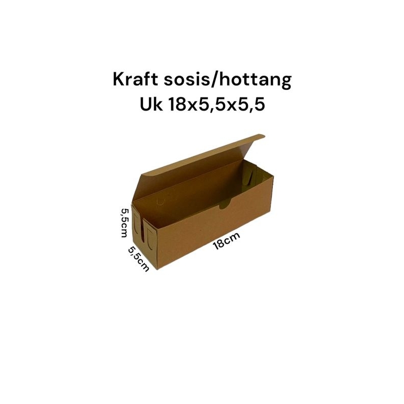 

Kemasan Box sosis/hottang bahan kraft uk 18x5,5x5,5 (isi 100pcs)