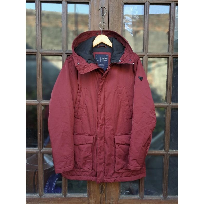 ARMANI Jeans Original Coat Parka Jacket Mens Large