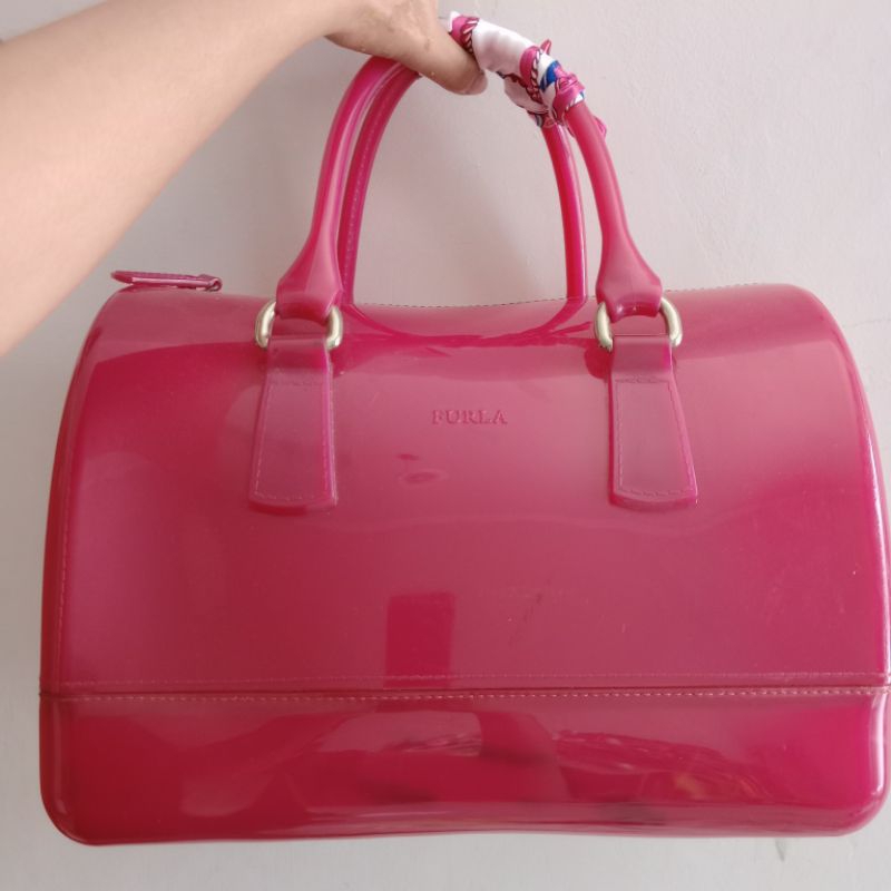 Preloved Tas Furla Jelly Pink