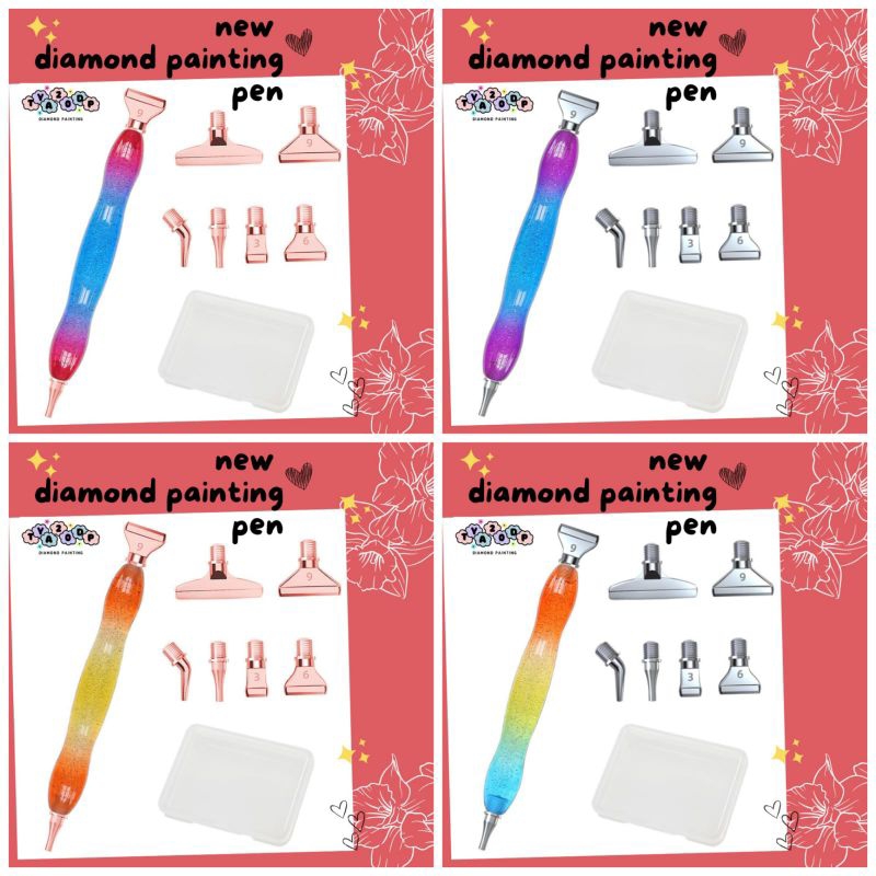 

Pen Ulir Resin Diamond Painting, 6 Kepala Besi