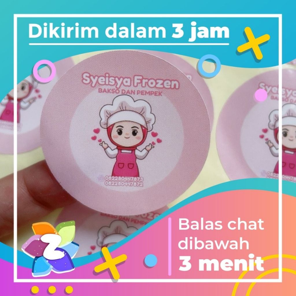 

SBC 2-7 Cetak Stiker Label Olshop Custom Sticker Logo Makanan