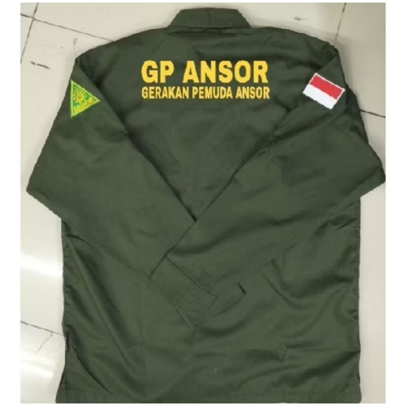 KEMEJA ANSOR GO ANSROR BORDIR PANJANG HIJOW