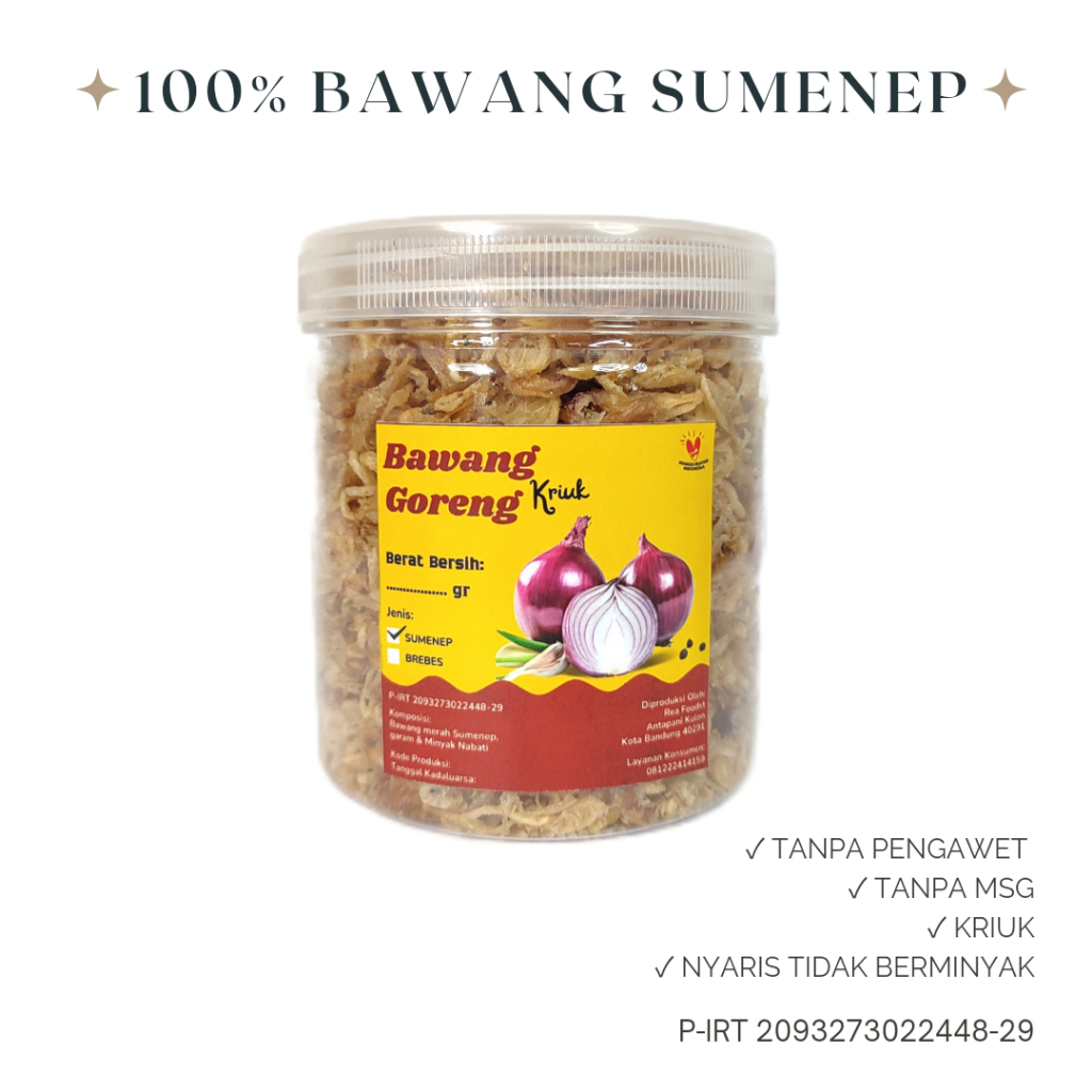 

Bawang Goreng Asli Sumenep Super/Premium 150 Gram