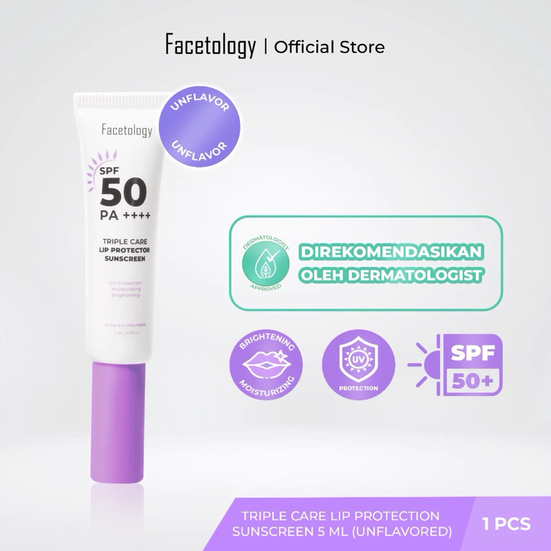[BPOM] FACETOLOGY TRIPLE LIP SUNSCREEN PROTECTOR / LIP SCREEN SPF 50 PA++++ LIP SPF