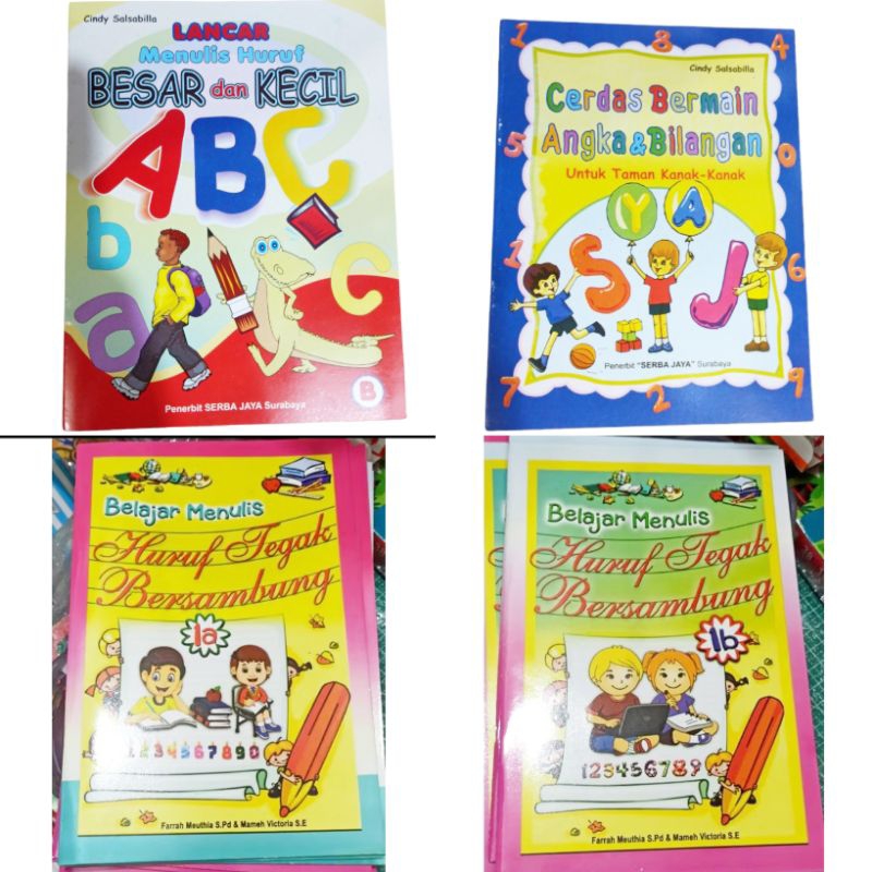 

BUKU BELAJAR MENULIS TEGAK BERSAMBUNG , BUKU MENULIS HURUF BESAR DAN KECIL , BUKU MENULIS ANGKA