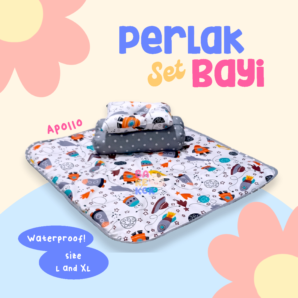 Perlak Bayi Waterproof Set Bantal Guling