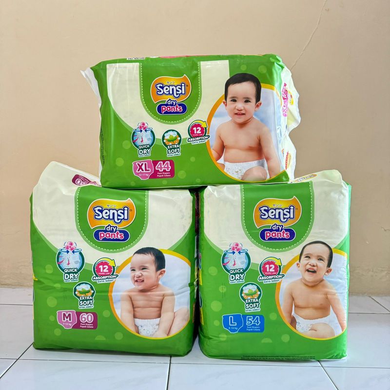 Sensi Jumbo Dry Pants M 60 L 54 XL 44 / Pampers Anak Sensi Jumbo M L XL