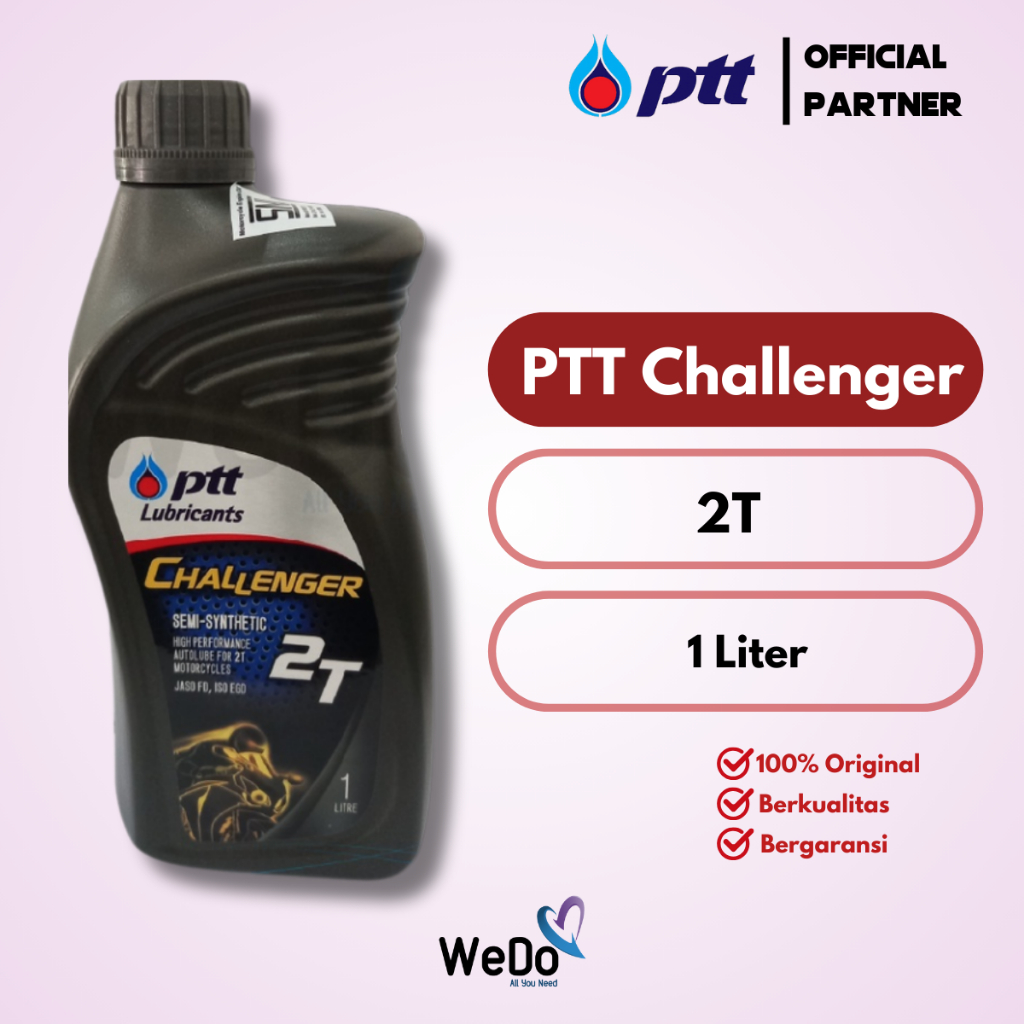 PTT 2T Challenger Synthetic 1 Liter Oli Samping 2 Tak 1000ml JASO FD Oil Lubricants Motor Sport
