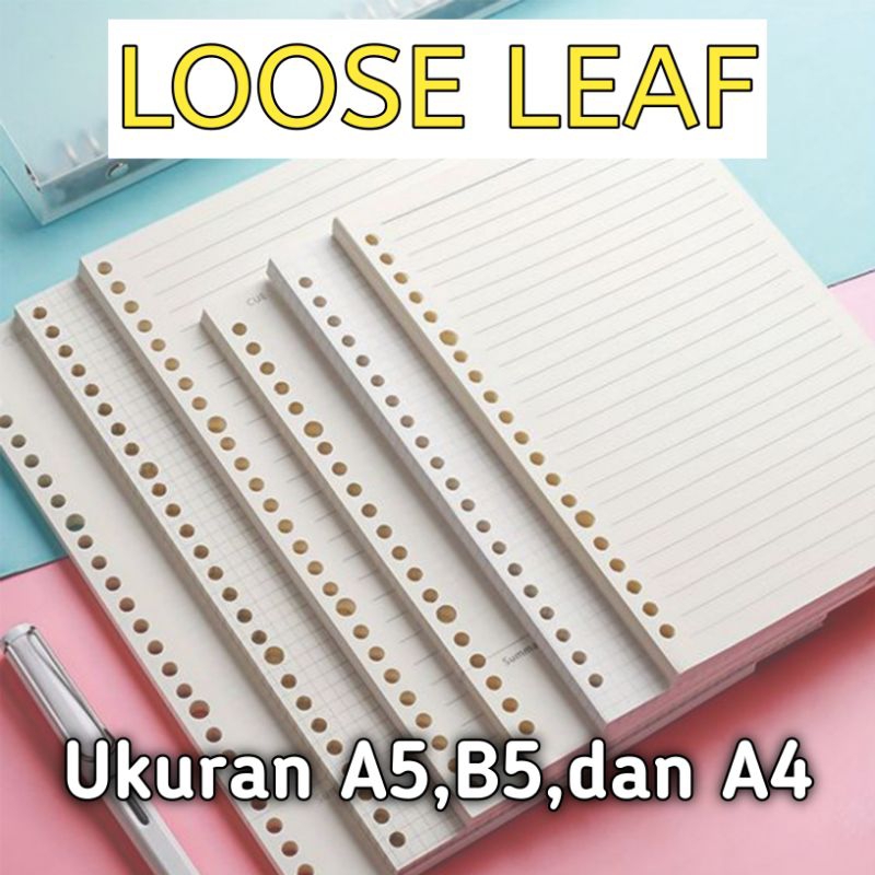 

LOOSE LEAF A5/BINDER A5/BINDER B5/BINDER A4/30 LEMBAR/KERTAS ISI ULANG A5/B5/A4/REFIL A5/B5/A4