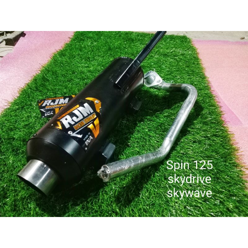Knalpot standar racing copy CMS by RJM series 2 racing untuk motor metik spin 125 skydrive skywave &