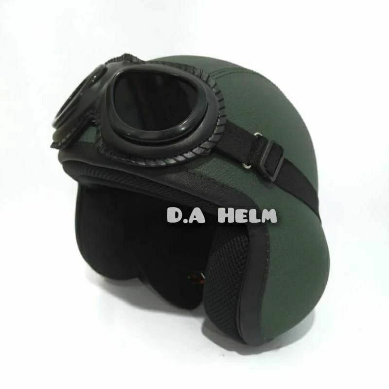 HELM RETRO PILOT KLASIK DEWASA//HELM BOGO PILOT//HELM VESPA//HELM MOGE//HELM PILOT VISOR KACAMATA PE