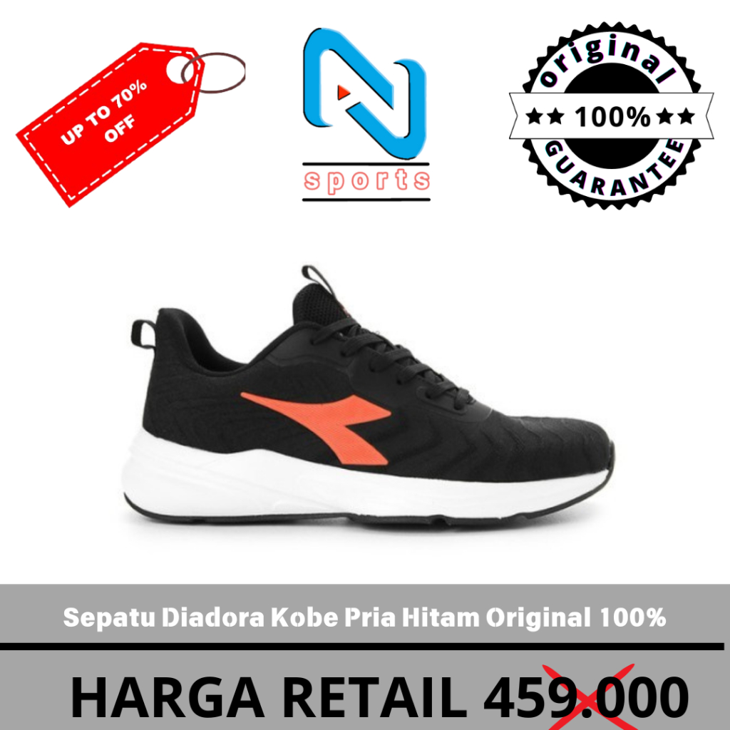 Sepatu Diadora Kobe Pria Hitam Original 100%