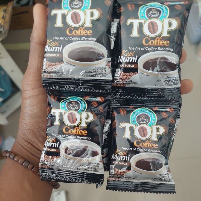 

Top Kopi Murni 1 renceng 10x6.5gr Top Coffe Murni Kopi Bubuk Kopi Mini Kopi Hitam