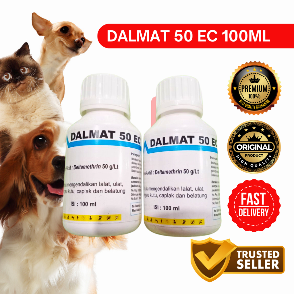 Dalmat 50 EC 100 ml - Dalmat 100ml - Obat Kutu Anjing Kucing - Obat Kutu Mandi - Obat Kutu hewan