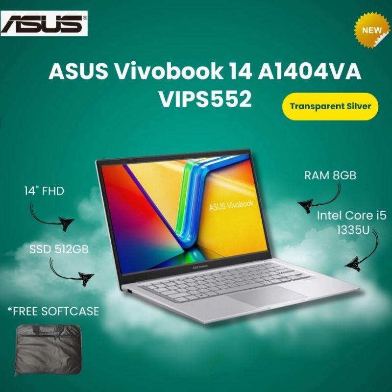 Second LIKE NEW LAPTOP ASUS VIVOBOOK 14 A1404V Intel core i5 1335U RAM 8GB SSD 512GB Notebook 14inch