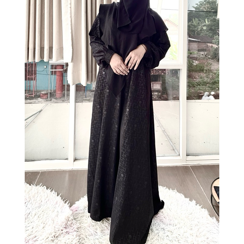 Abaya daily embos forzaletta binsal exclusive lembut