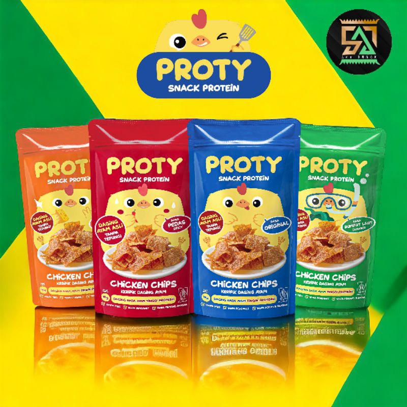 

Camilan Sehat PROTY Chicken Chips Daging Ayam asli Original Pedas Tinggi Protein