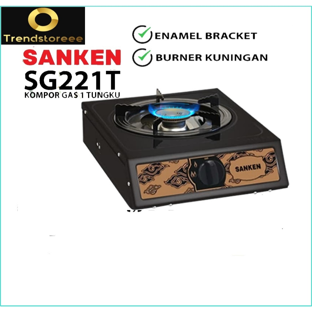 Sanken SG-221T Kompor Gas 1 Tungku hitam