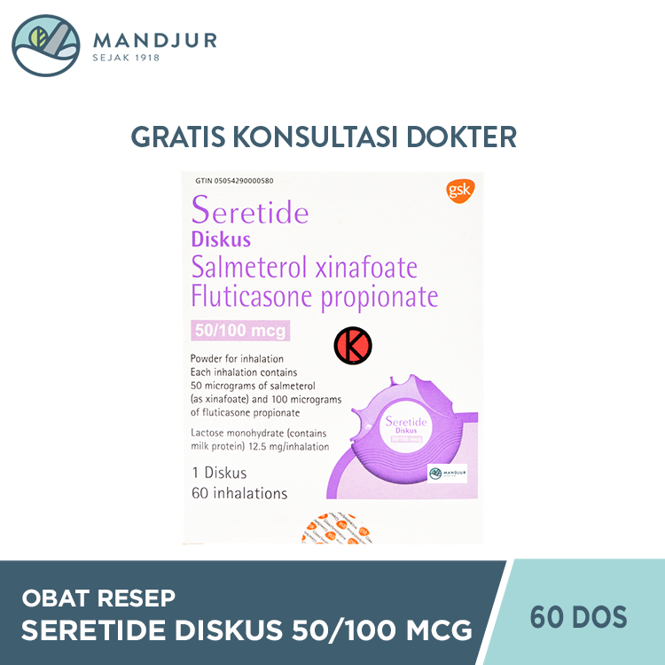 SERETIDE DISKUS 50/100 INHALER 1 DISKUS @ 60 DOSIS