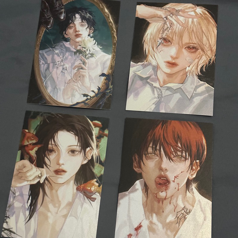 hunter x hunter postcard artprint hxh fanmerch animerch kurapika chrollo illumi hisoka