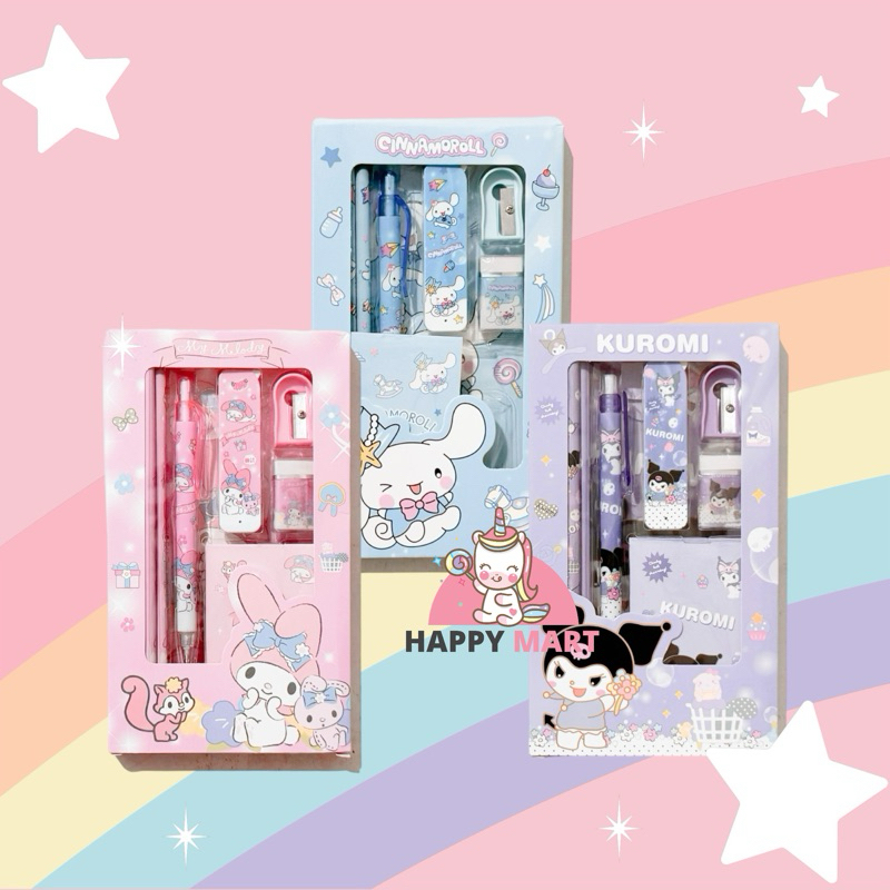 

PENSIL MEKANIK SET NOTES WITH BOX kuromi / cinnamoroll / melody