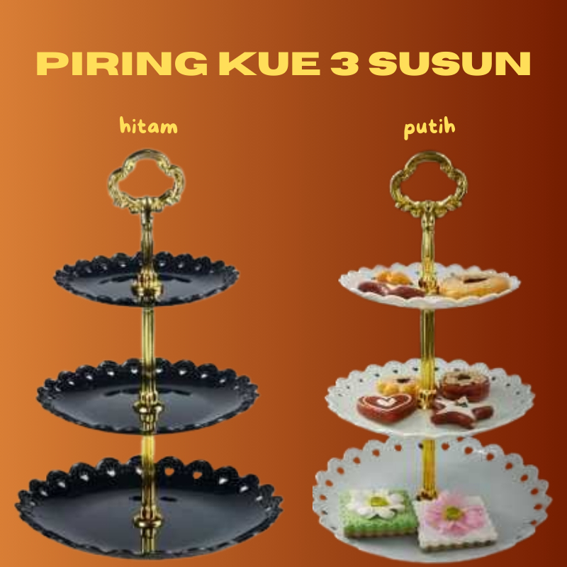 Rak Display Stand Kue 3 Tingkat Piring kue 3 tingkat Rak kue 3 susun