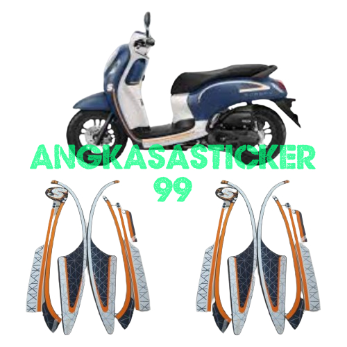 sticker striping body motor honda scoopy fashion 2022 matte blue