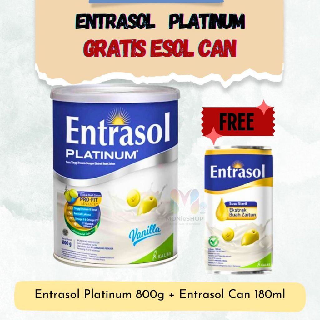 

MONIESHOP - ENTRASOL PLATINUM 800 GR Rasa Vanila/Coklat Kemasan Baru