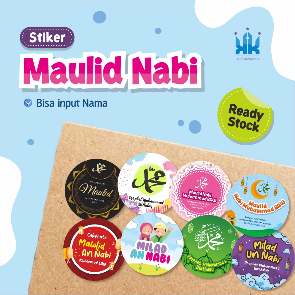 Label Stiker Maulid Nabi Muhammad SAW Maulud an Stiker Kemasan Dus Box Stiker Toples