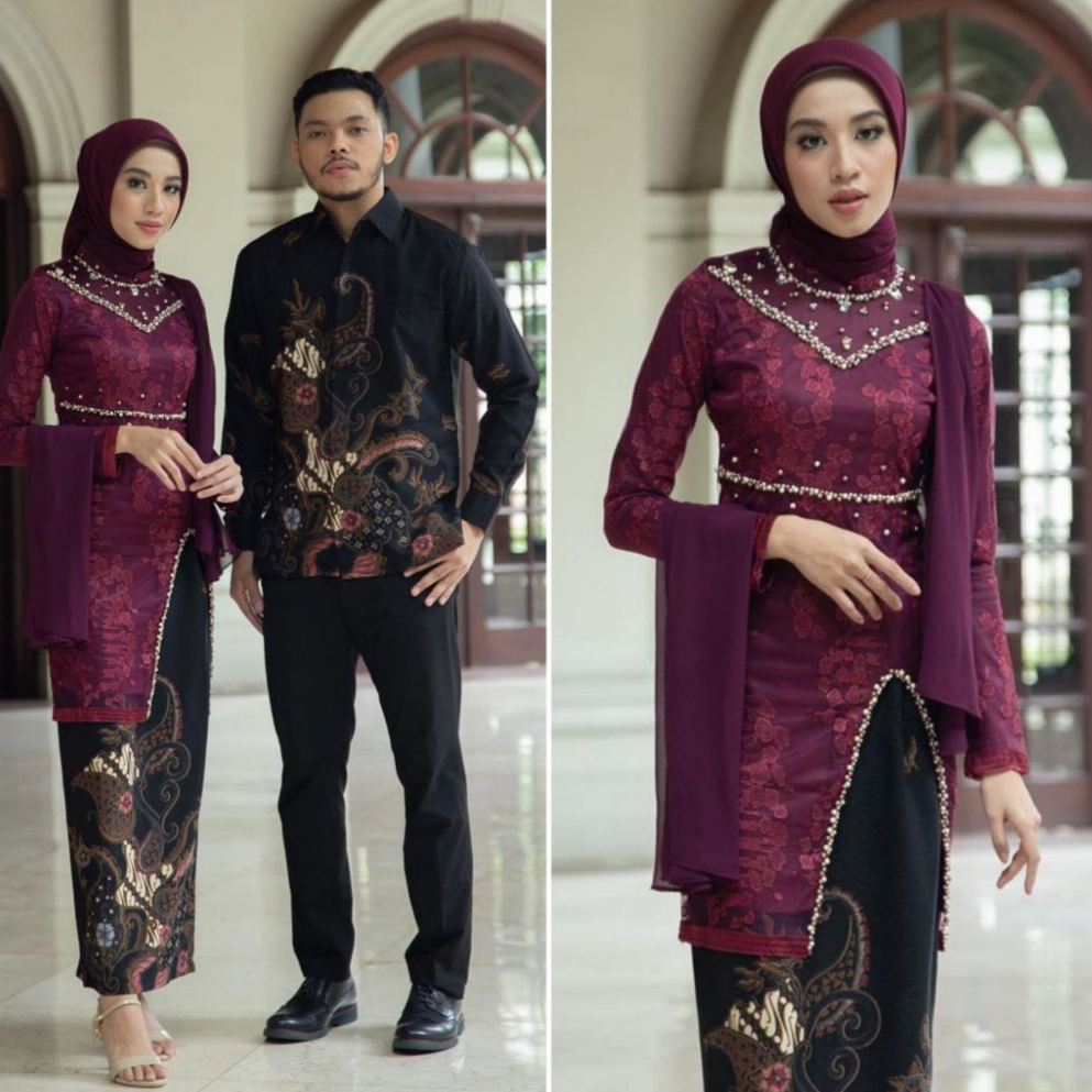 (Jumbo Ready) Kebaya Modern Couple Hanna Series | Wisuda Lamaran Tunangan Kebaya Tunik Baju Couple