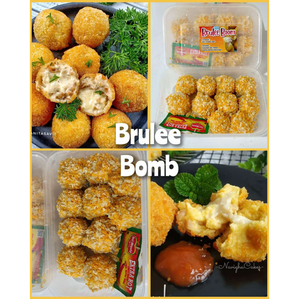

brulee boom- brulee bomb isi smoke beef keju. bola tepung enak isi smokebeef keju