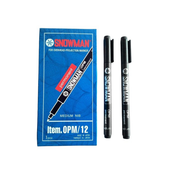 

Spidol Pen Permanent OHP SNOWMAN OPM/OPF Hitam harga per pcs (1 batang)