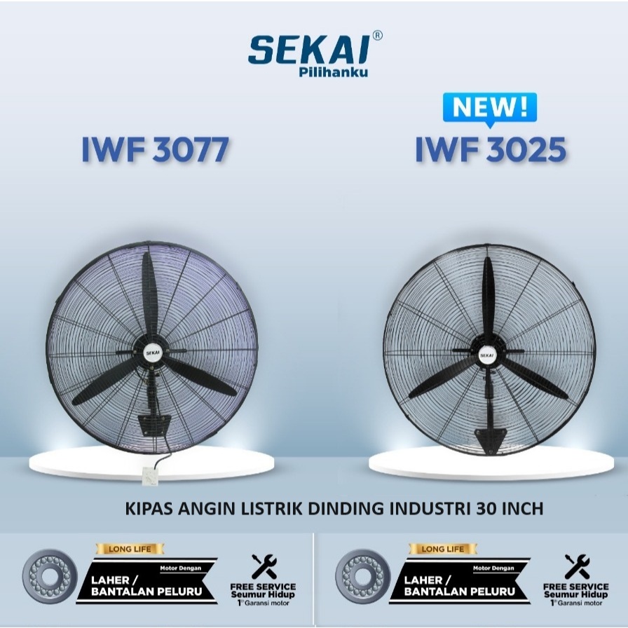 Sekai Kipas Angin Dinding Industri IWF 3077 IWF3077 IWF 3025 3025