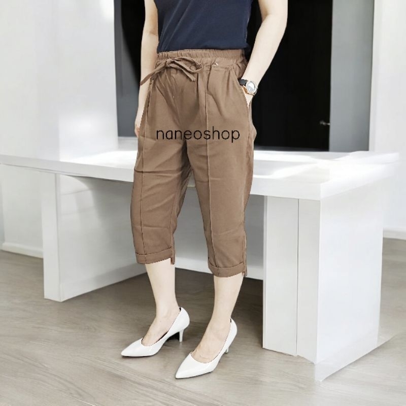 Celana 7/8 Wanita Stretch Tebal LONG BACK Standart dan Jumbo Simple Me