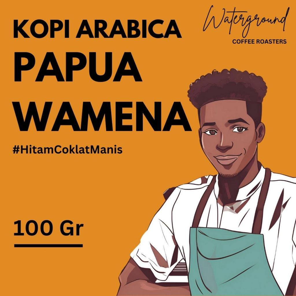 

Waterground Coffee Kopi Arabika Papua Wamena Biji Kopi GRADE 1 Single Origin, 100 GR