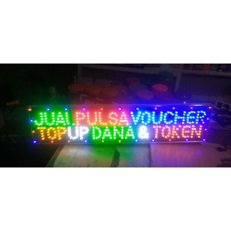 Lampu tulisan papan Lampu JUAL PULSA VOUCHER TOP UP DANA & TOKEN