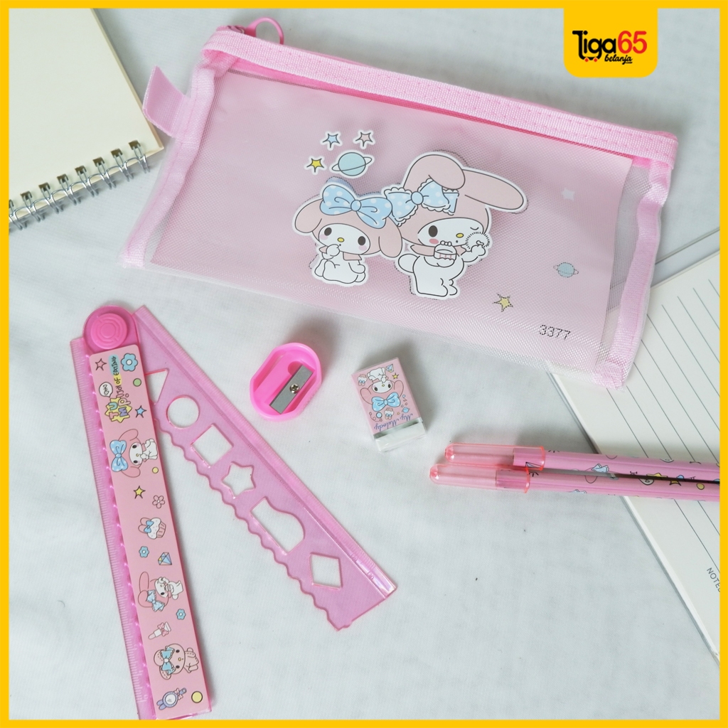 

D3W! Pensil Set Paket Alat Tulis Tempat Pensil Sekolah Lucu Melo #3377 Stationery Set Souvenir Ulang