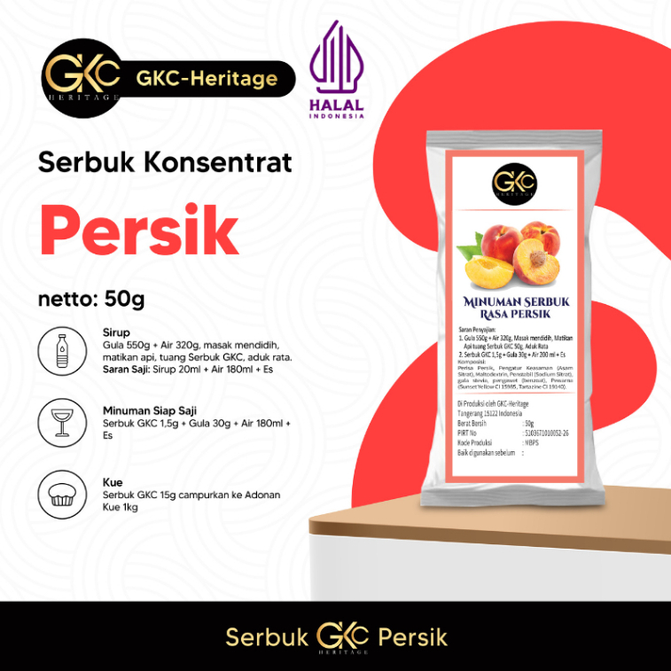 

GKC Heritage Bubuk Minuman Persik Powder Peach 50gr