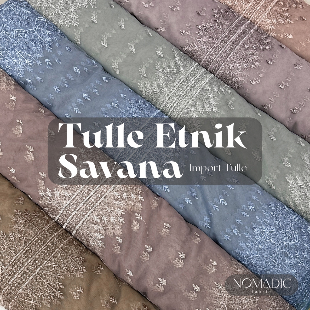 ½ Meter Kain Tulle Etnik Premium || Tule Etnik Savana Import || Brokat Import