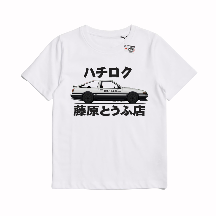 KARIMAKE Kaos Baju T Shirt Distro Anak Unisex Gambar Mobil TOYOTA AE86 FUJIWARA TOFU SHOP Initial D