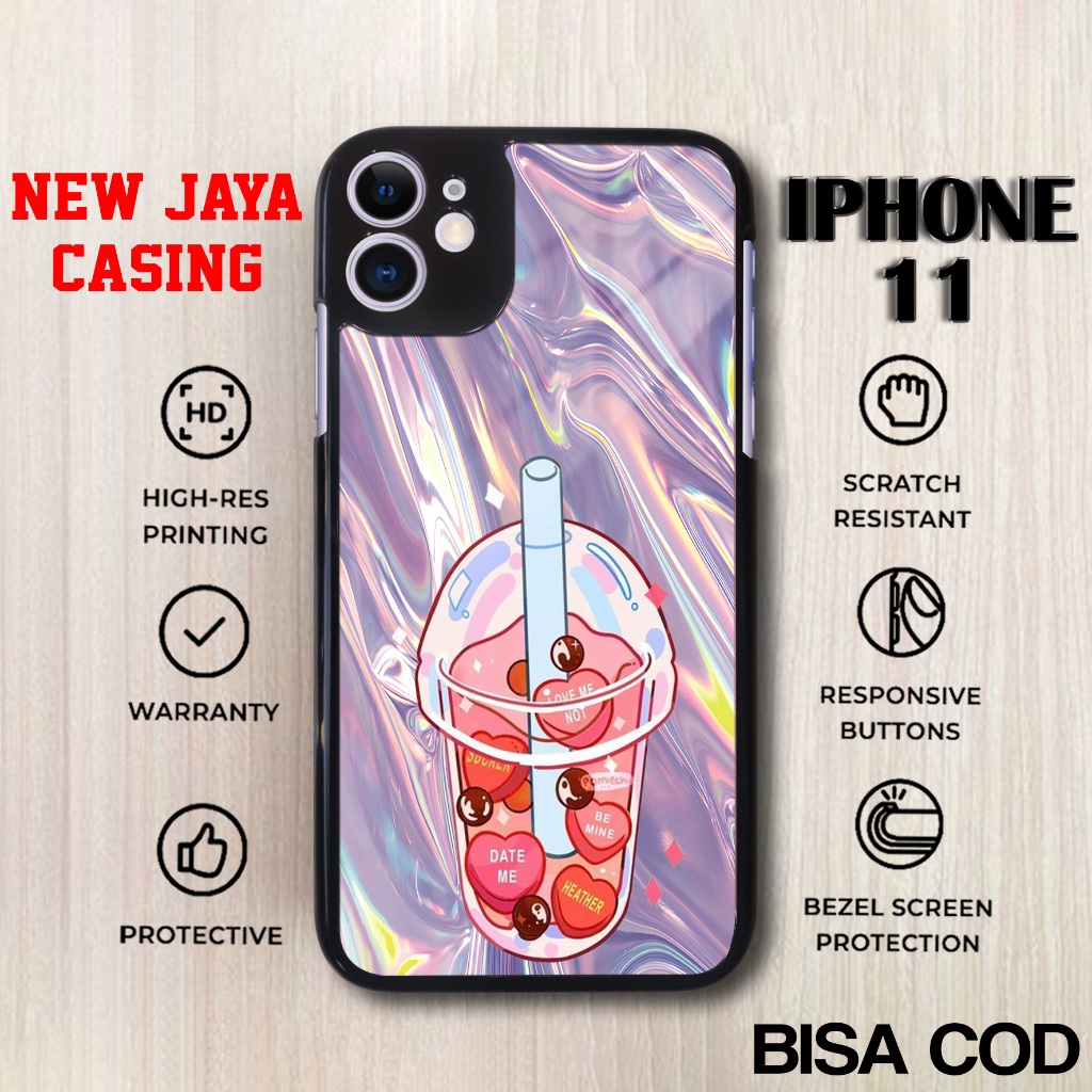 Case Iphone 11 Terbaru Boba Cute Hologram Casing Iphone 11 Hardcase Softcase Glossy Kesing Terlaris