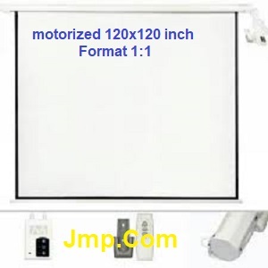 Screen Proyektor Motorized 120 x120 Inch / Layar Proyektor Motorized 305x305cm