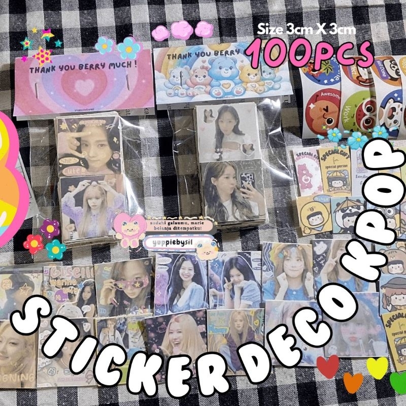

{Size 3cmX3cm Isi 100pcs}Sticker KPOP Deco Girlgroup/Sticker Freebies KPOP/Sticker Deco KPOP/KPOP