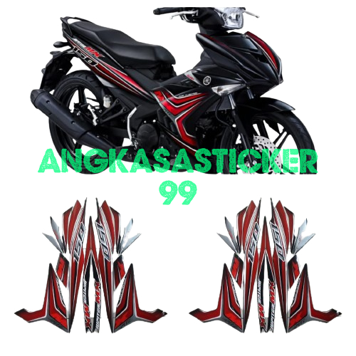 sticker striping body motor jupiter mx king 150 2015 full hitam merah