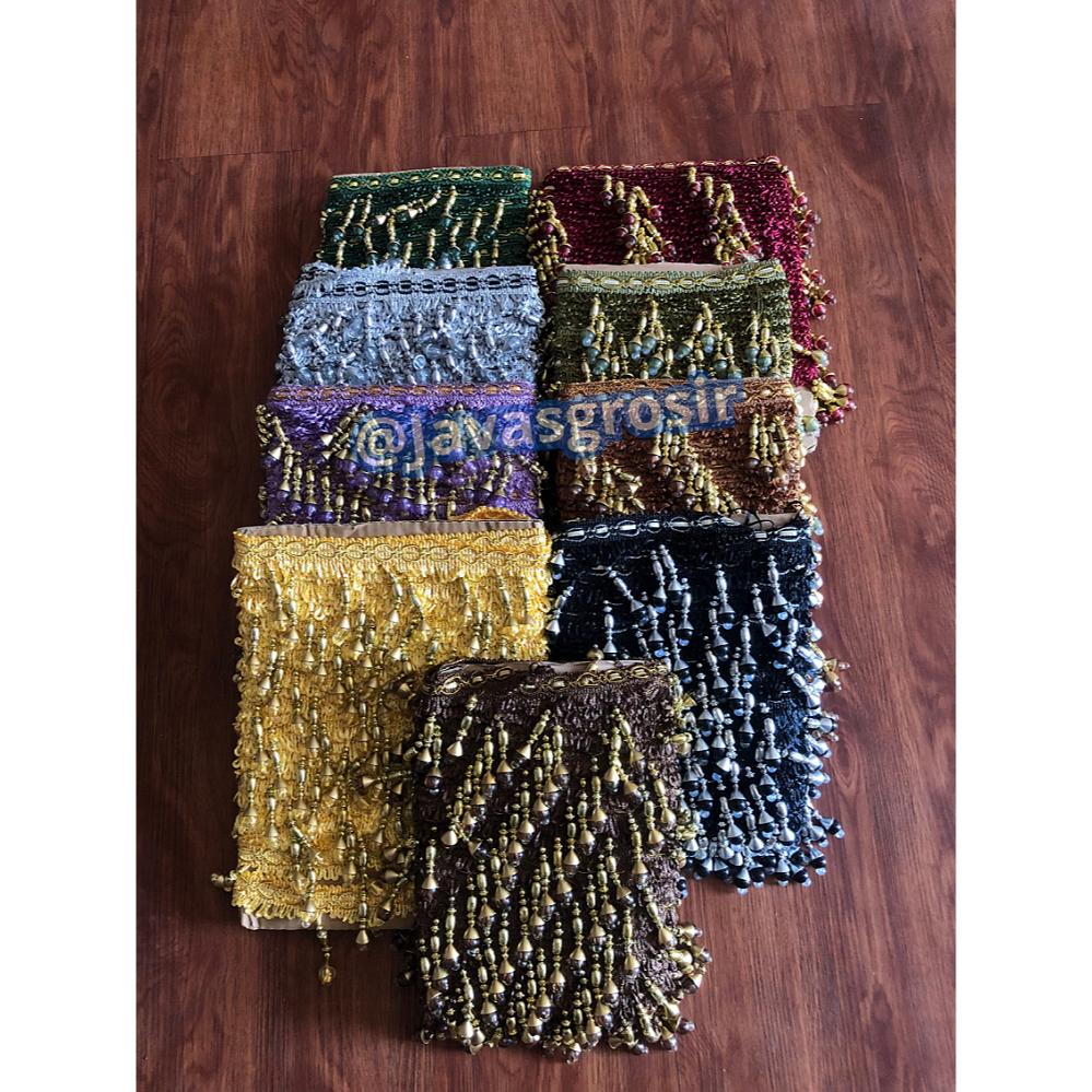 Renda Gorden Crystal Picassso Meteran Renda Poni Gorden Delima Lonceng