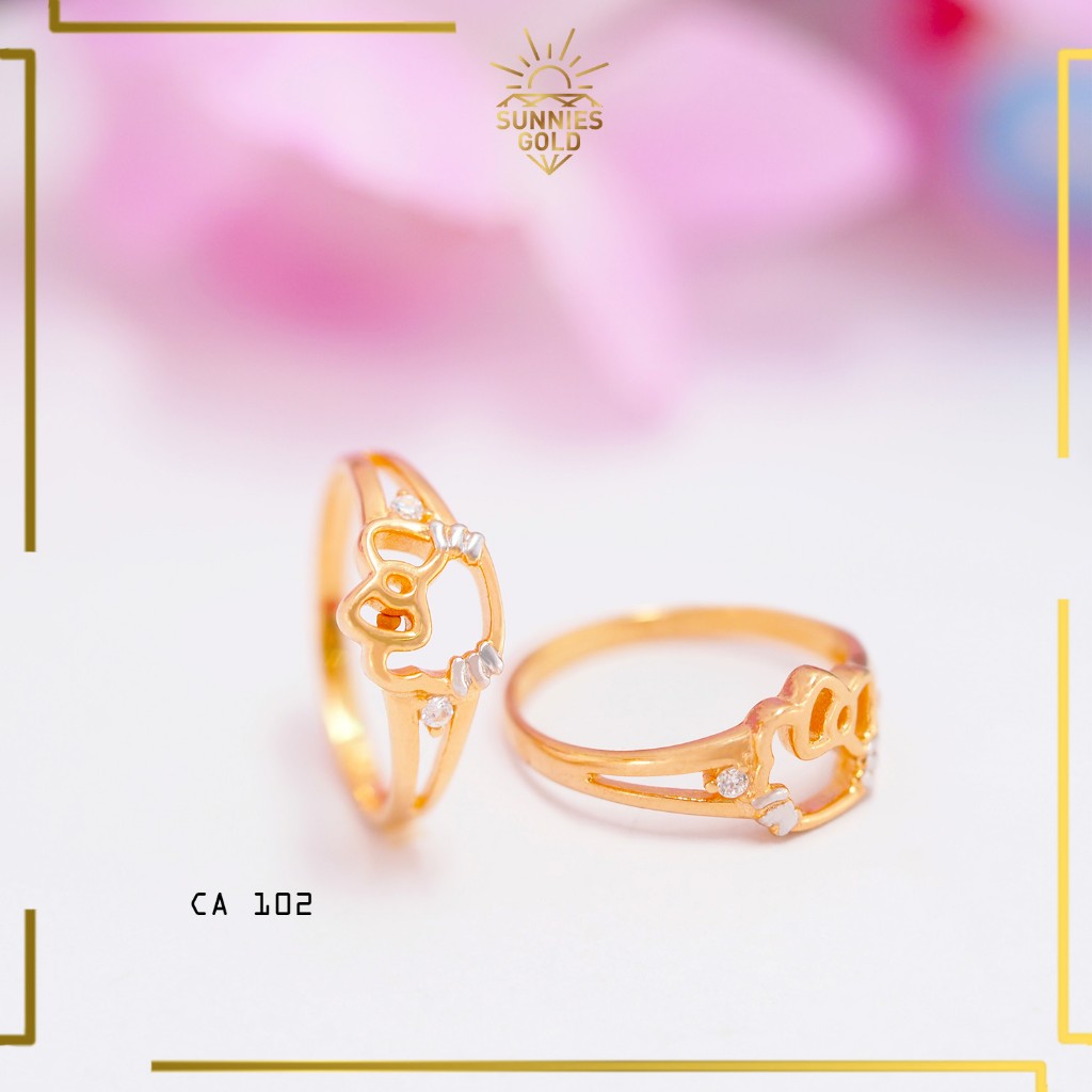 CINCIN ANAK HELLO KITTY EMAS ASLI KADAR 8K DAN 16K CINCIN ANAK GEMAS HELLO KITTY PERMATA CA 102